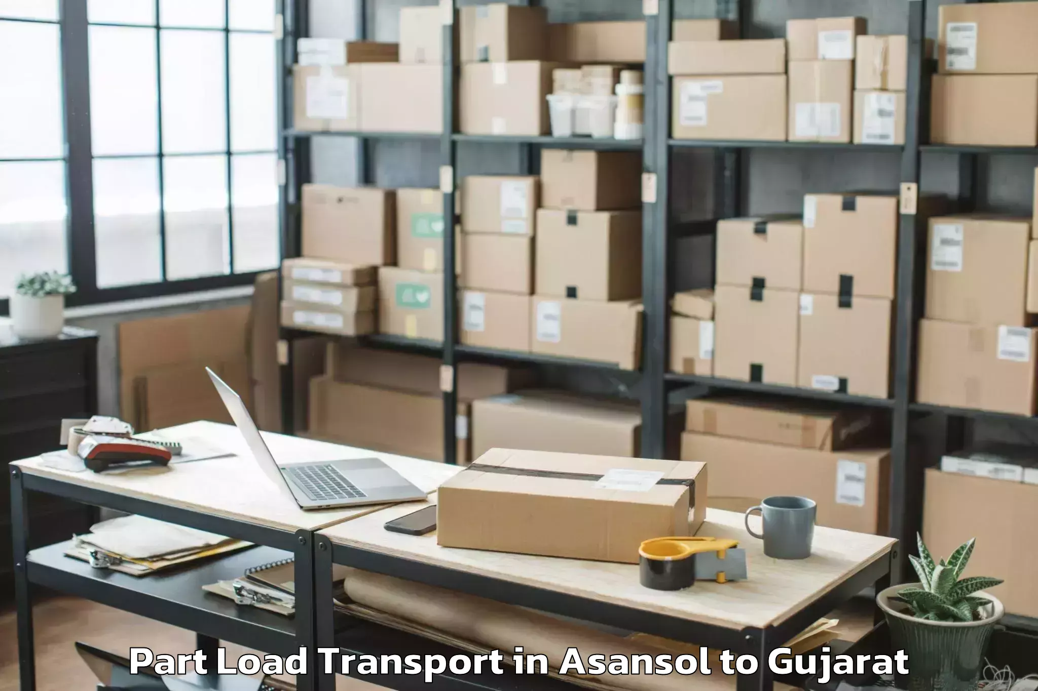 Affordable Asansol to Tharad Part Load Transport